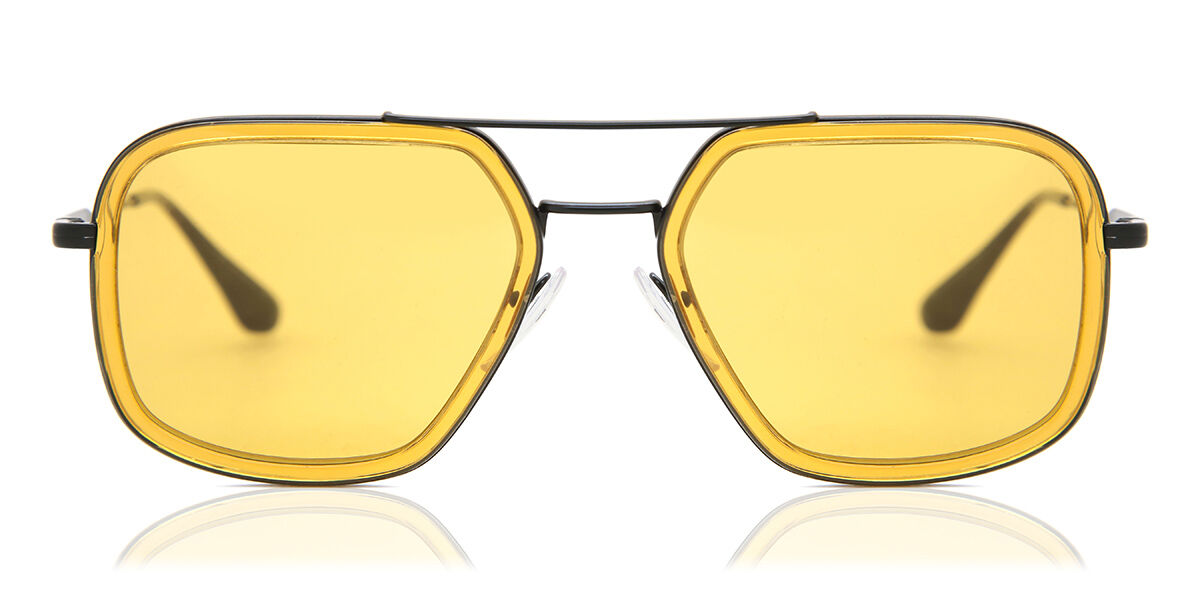 Prada PR 57XS 03A0B7 Pilot Transparent Orange Gunmetal Sunglasses