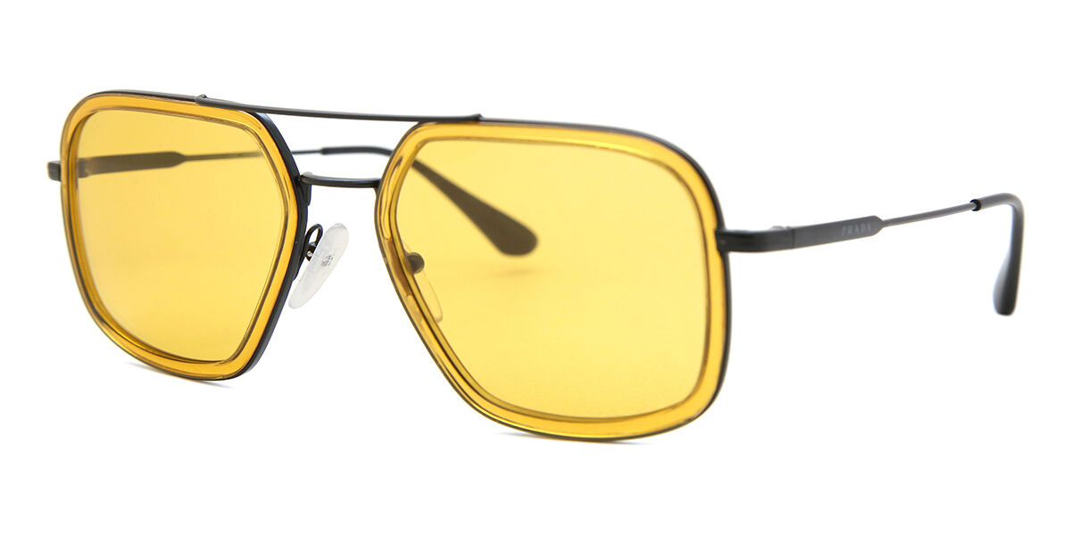 Prada PR 57XS 03A0B7 Pilot Transparent Orange Gunmetal Sunglasses
