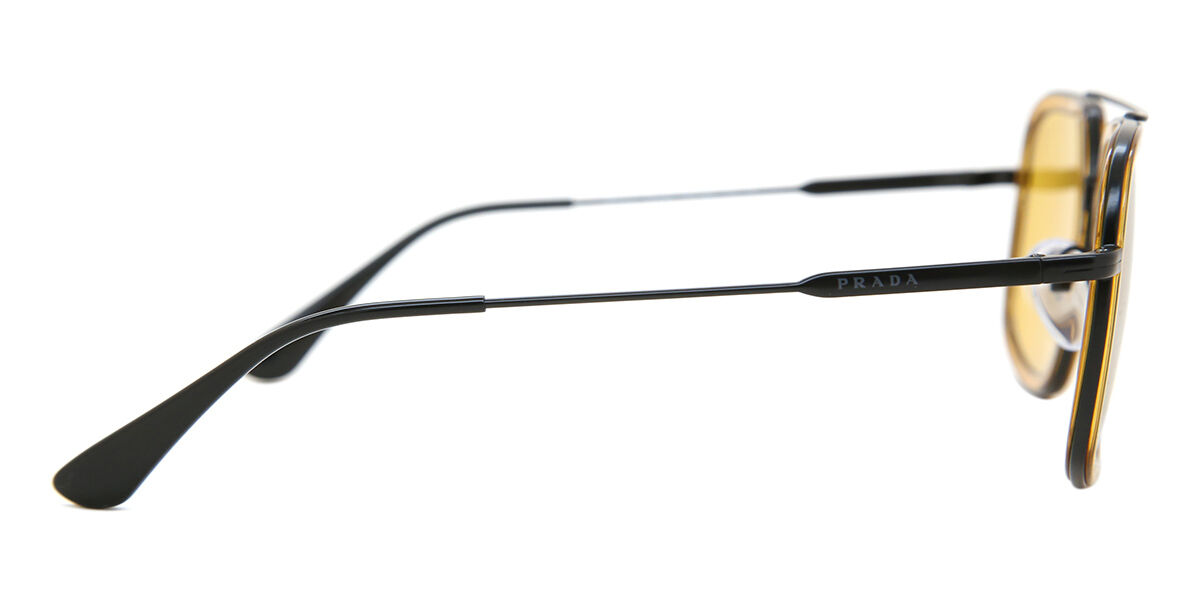 Prada PR 57XS 03A0B7 Pilot Transparent Orange Gunmetal Sunglasses