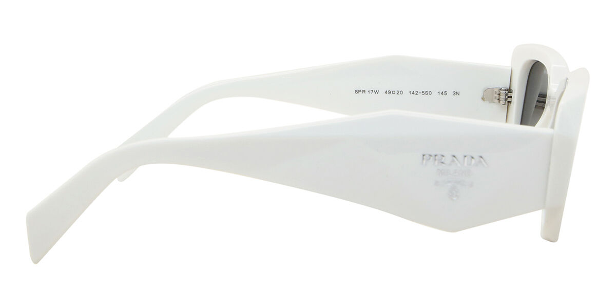 Prada PR 17WS Symbole 1425S0 Rectangle Talc White Sunglasses