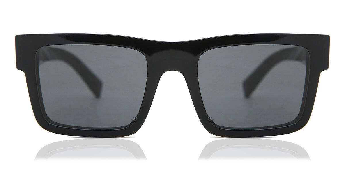 PRADA サングラス SPR 19W-F 1AB-5S0 Prada PR 19WS 1AB5S0 Square Shiny Black Sunglasses