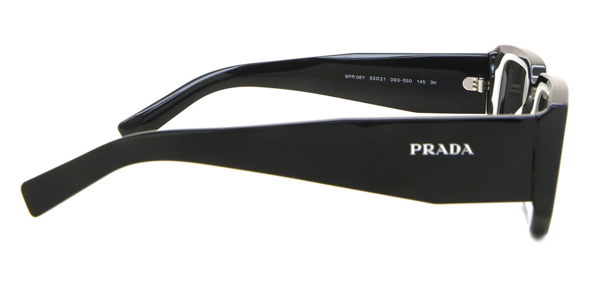 Prada PR 06YS 09Q5S0 Rectangle Black Sunglasses | SmartBuyGlasses US