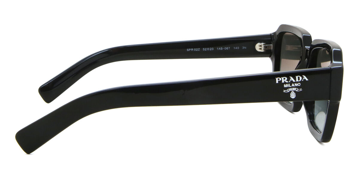 Prada PR 02ZS 1AB06T Square Black Sunglasses | SmartBuyGlasses US