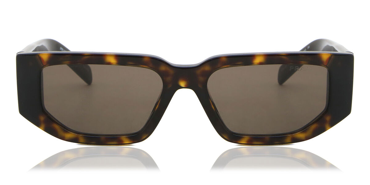 Prada PR 09ZS 16R5S0 Rectangle Black Turtle Malt Tortoise