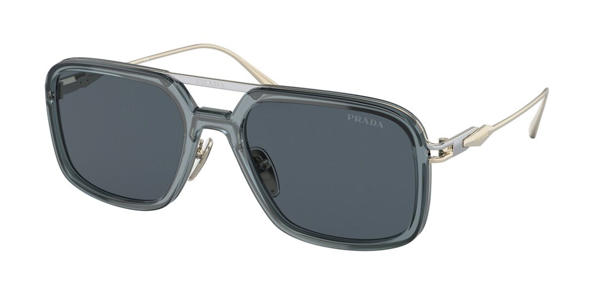 Prada PR 57XS 03A0B7 Pilot Transparent Orange Gunmetal Sunglasses