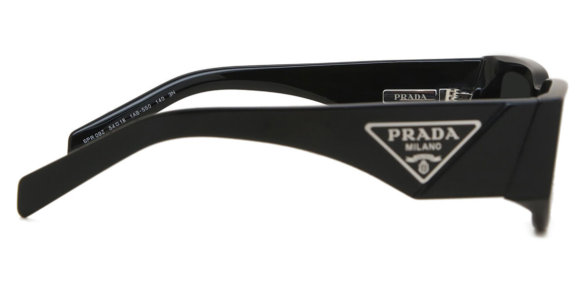 Prada PR 09ZS 1AB5S0 Rectangle Black Sunglasses | SmartBuyGlasses US