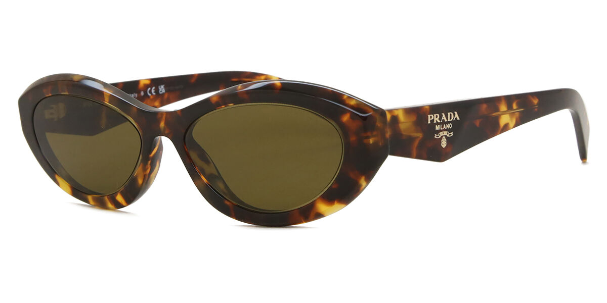 Prada PR 26ZS 14L09Z Oval Honey Tortoise Sunglasses