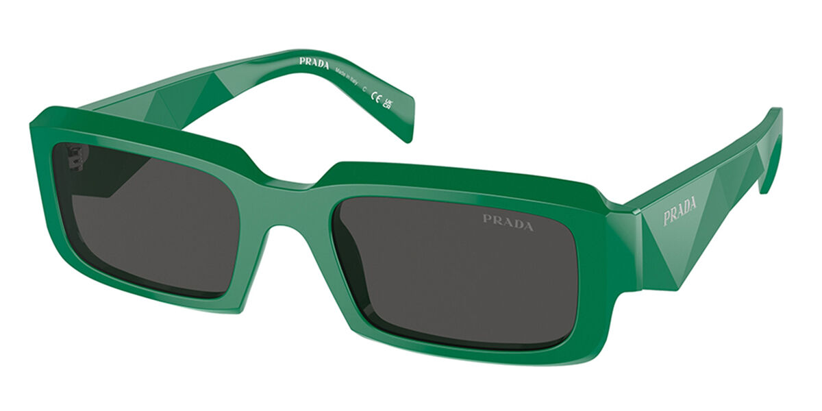 Prada PR 27ZSF Asian Fit 11L08Z Rectangle Green Sunglasses