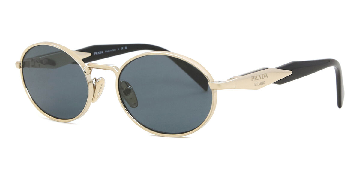 Prada PR 65ZS ZVN09T Oval Pale Gold Sunglasses | SmartBuyGlasses US