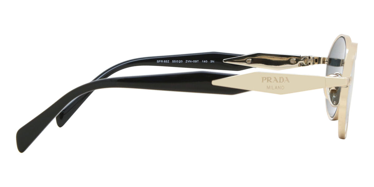 PRADA オルゴール Prada PR 65ZS ZVN09T Oval Pale Gold Sunglasses | SmartBuyGlasses US