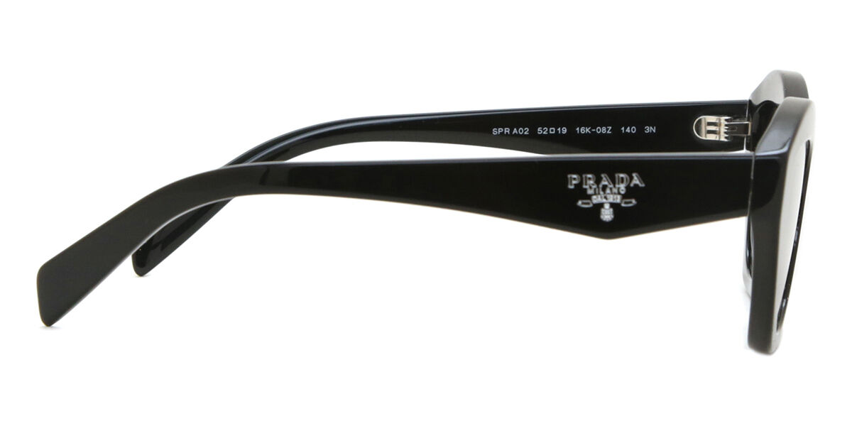 Prada PR A02S 16K08Z Cat Eye Black Sunglasses | SmartBuyGlasses US