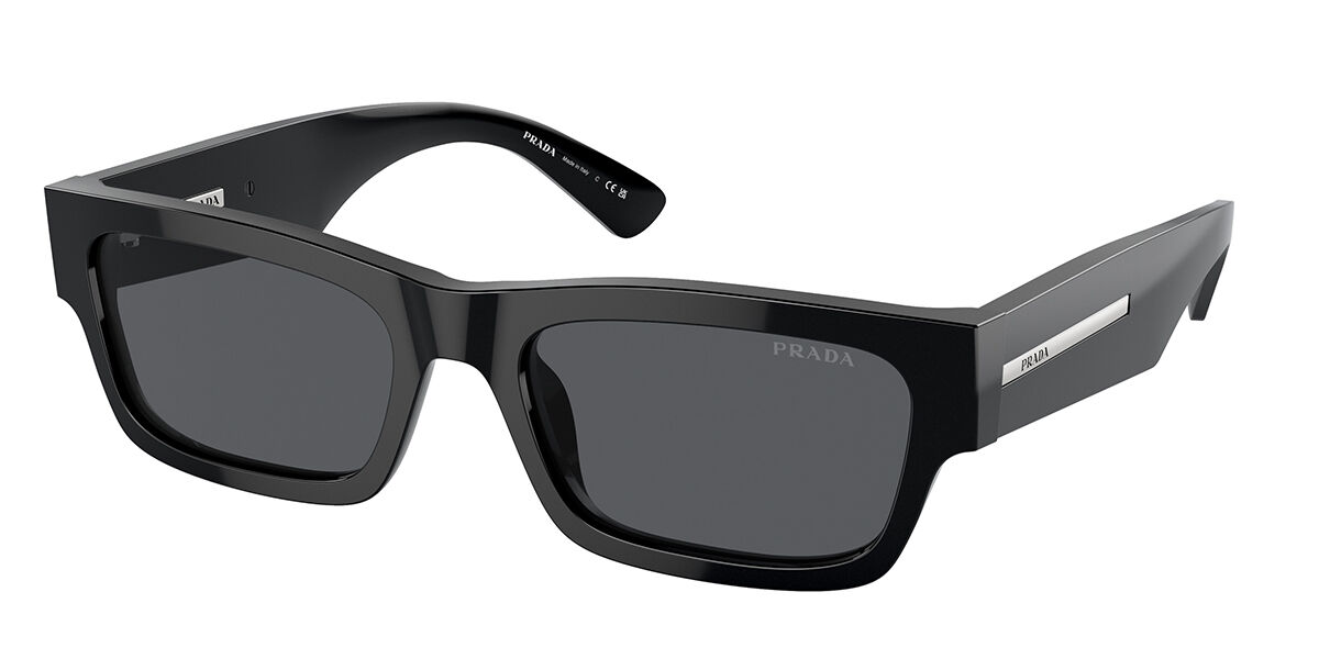 Prada PR A03S 16K07T Rectangle Black Sunglasses | SmartBuyGlasses US