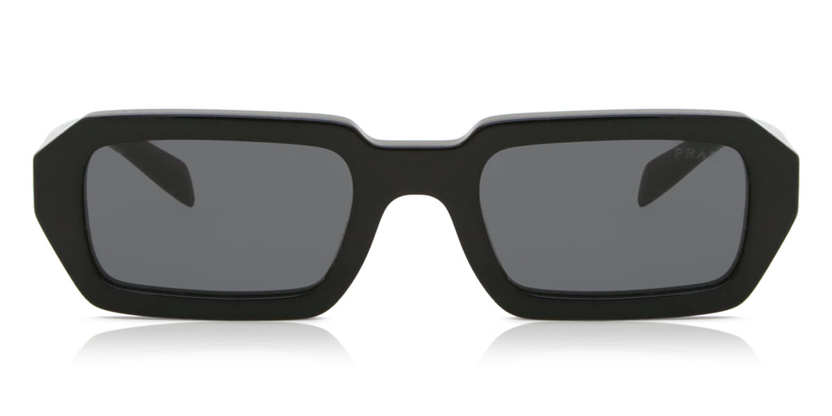 Prada PR 20WS 1AB5S0 Rectangle Black Sunglasses | SmartBuyGlasses US