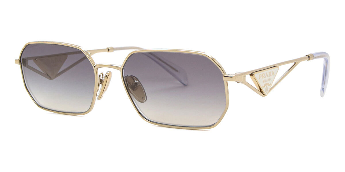 Prada PR A51S ZVN30C Geometric Pale Gold Sunglasses