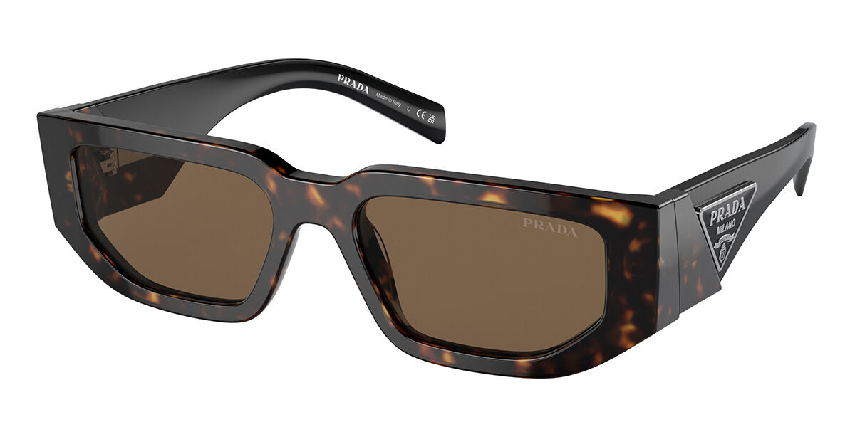 Prada PR 09ZSF Asian Fit 1AB5S0 Rectangle Black Sunglasses