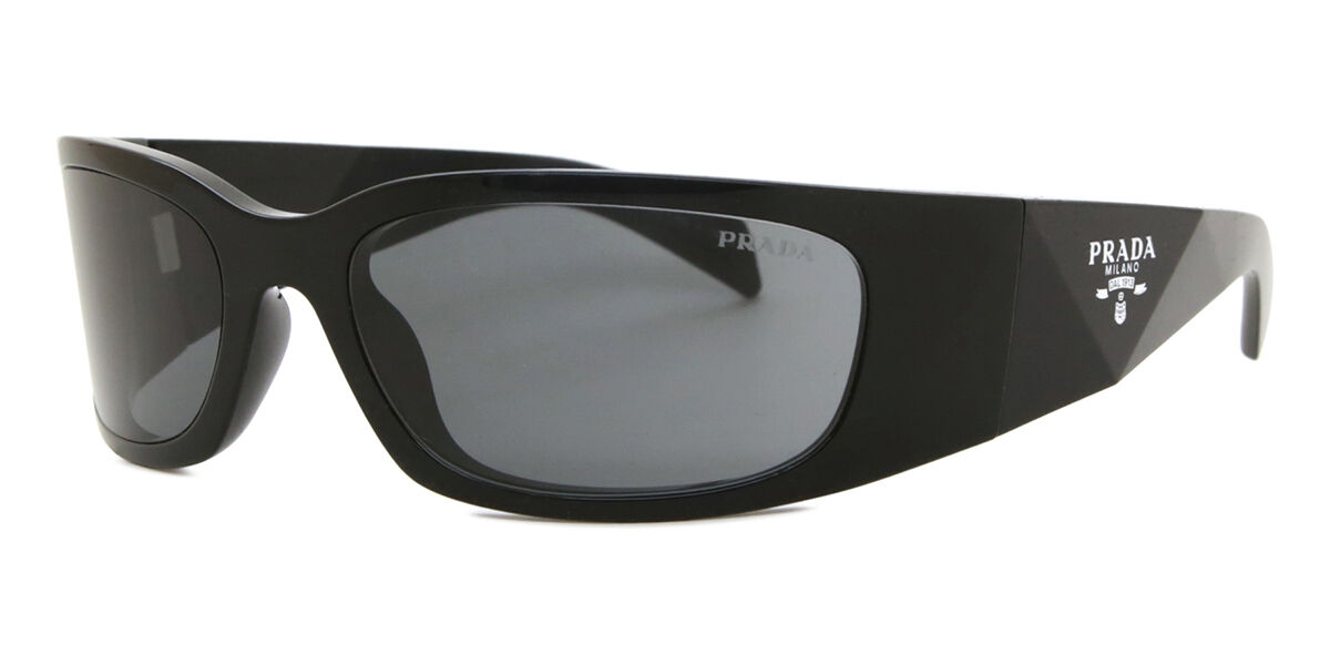 Prada PR A14S 1AB5S0 Wraparound Black Sunglasses | SmartBuyGlasses US