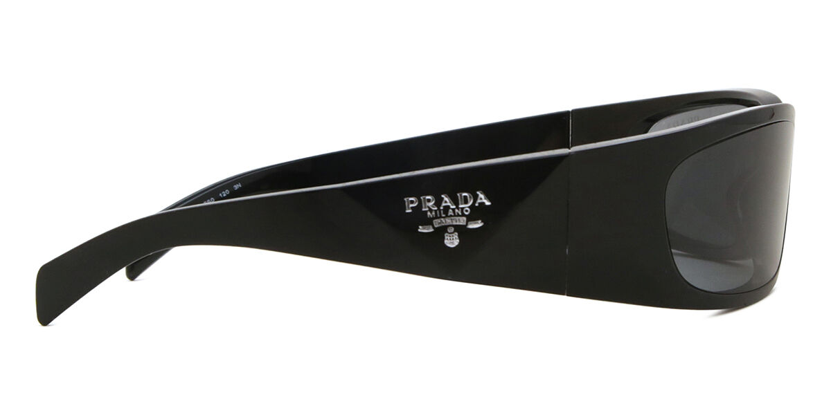 Prada PR A14S 1AB5S0 Wraparound Black Sunglasses | SmartBuyGlasses US