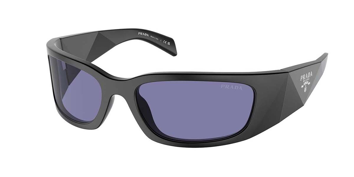 Prada PR A19S 1BO40G Wraparound Matte Black Sunglasses