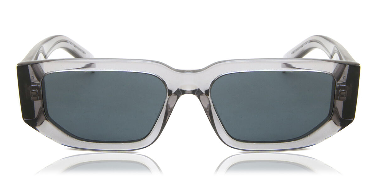 Prada PR 09ZS 18S09T Rectangle Transparent Asphalt Grey Sunglasses