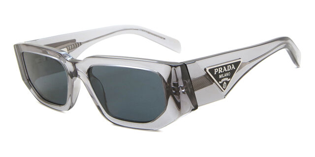 NEW PRADA PR09ZS 18S09T SUNGLASSES TRANSPARENT GRAY UNISEX PR 09ZS, SPR 09Z Prada PR 09ZS M (54 - 18) with Grey lenses and Grey frame  main image 4