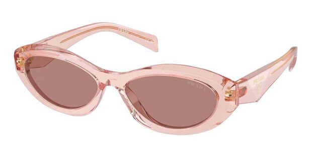 Prada PR 26ZS 19Q10D Oval Transparent Peach Pink Sunglasses  display picture 1