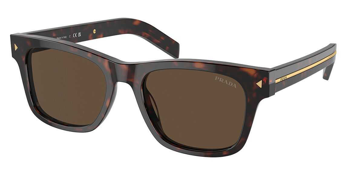 Prada PR A17SF Asian Fit 17N70F Square Radica Tortoise Sunglasses