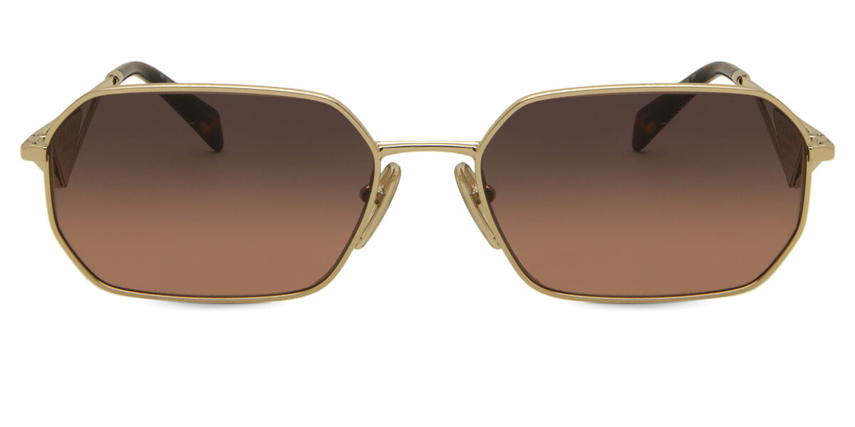 Prada PR A51S ZVN50C Geometric Pale Gold Sunglasses