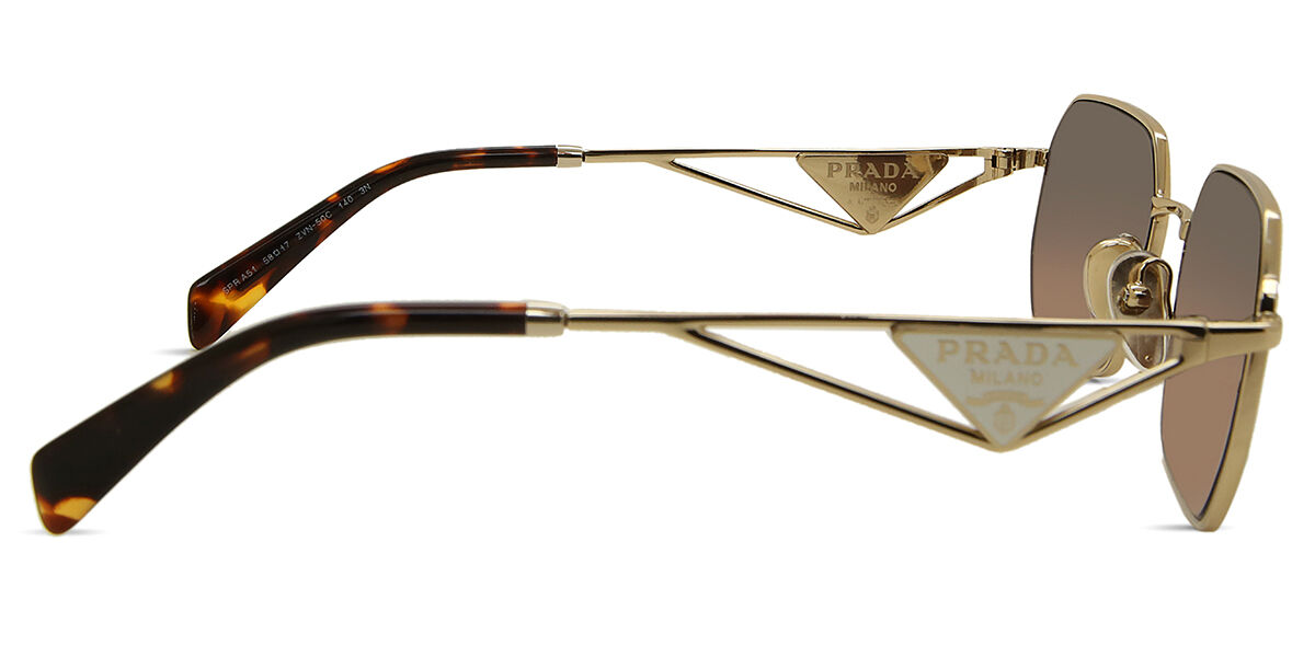 Prada PR A51S ZVN50C Geometric Pale Gold Sunglasses