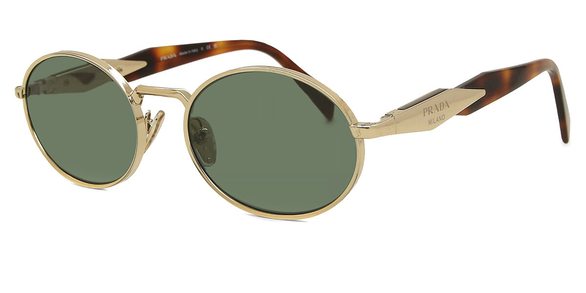 Prada PR 65ZS ZVN70L Oval Gold Sunglasses | SmartBuyGlasses US