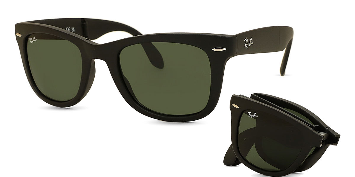 小物 RayBan FOLDING WAYFARER RB4105 601S/68 Ray-Ban RB4105 Wayfarer Folding 601S Square Matte Black Eyeglasses