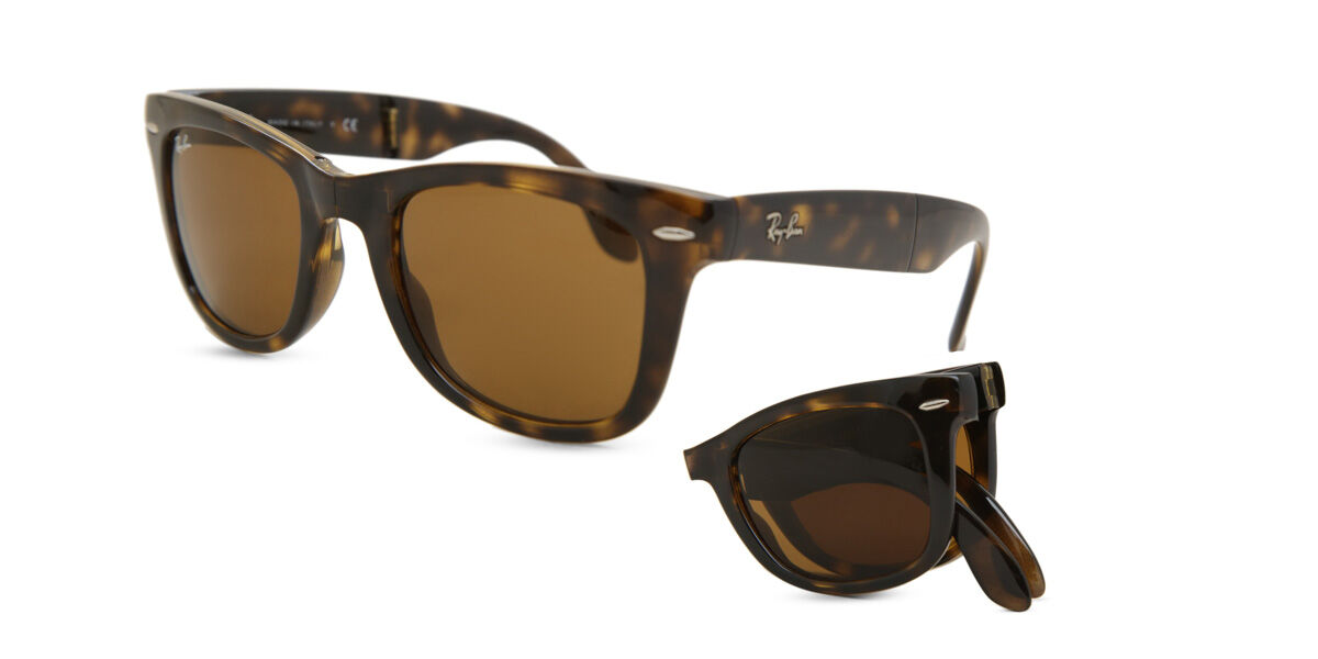 Ray-Ban RB4105 Wayfarer Folding 710 Square Light Havana Sunglasses