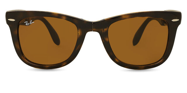 Ray-Ban RB4105 Wayfarer Folding Classic Sunglasses Polished Light Havana‎ 710/51 WAYFARER FOLDING CLASSIC Sunglasses in Light Havana and  main image 3