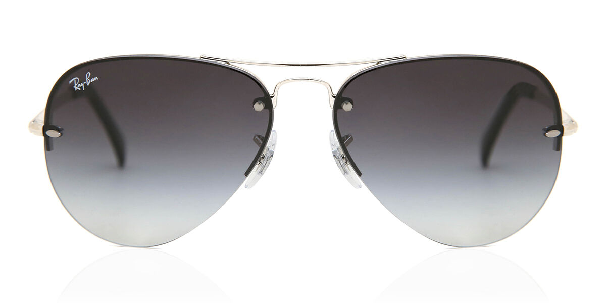 Ray-Ban　3点セット Ray-Ban RB3449 Highstreet 003/8G Aviator Silver Sunglasses