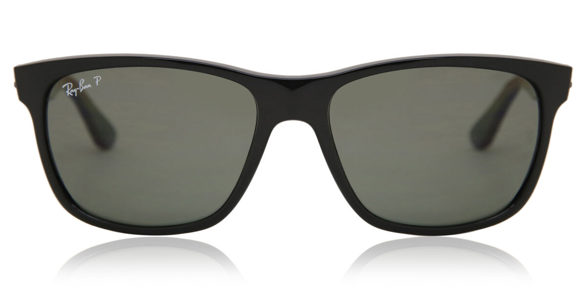 Ray-Ban RB4181 Polarized 601/9A Square Shiny Black Sunglasses