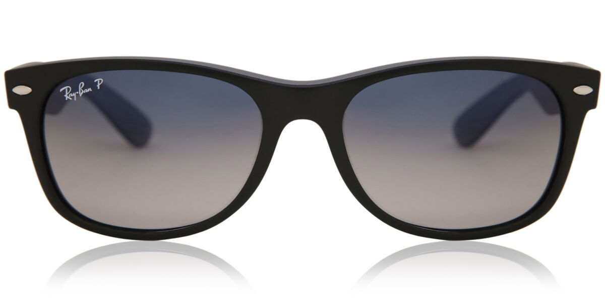 小物 Ray-Ban NEW WAYFARER RB2132-F 601/S78 Ray-Ban New Wayfarer Classic Matte Black Polarized 55mm Sunglasses