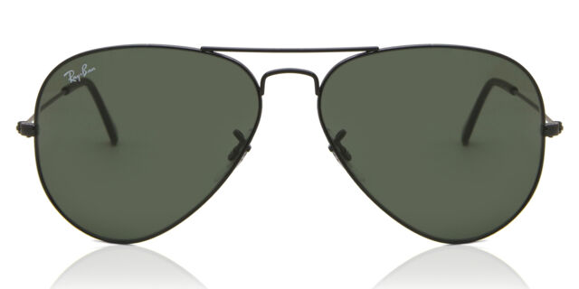 NEW AVIATOR Sunglasses in Black and Dark Grey - RB3625 | Ray  Ray-Ban Black Aviator Sunglasses display picture 1