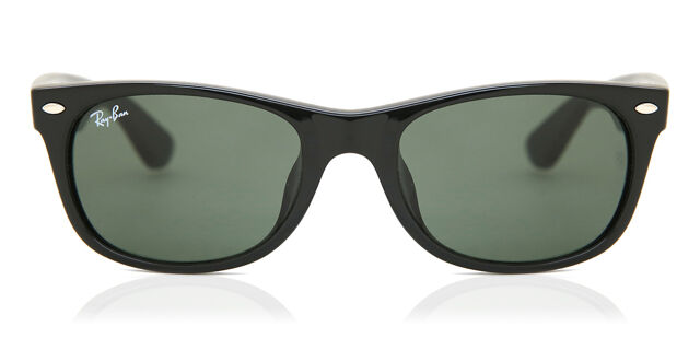 Ray-Ban RB2132F New Wayfarer Asian Fit 901 Square Black Sunglasses 
