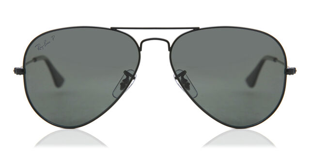 Ray-Ban Large Classic Aviator Sunglasses - polarized Black Ray-Ban Aviator Max XL (58 - 16) with Black lenses and Black  main image 4