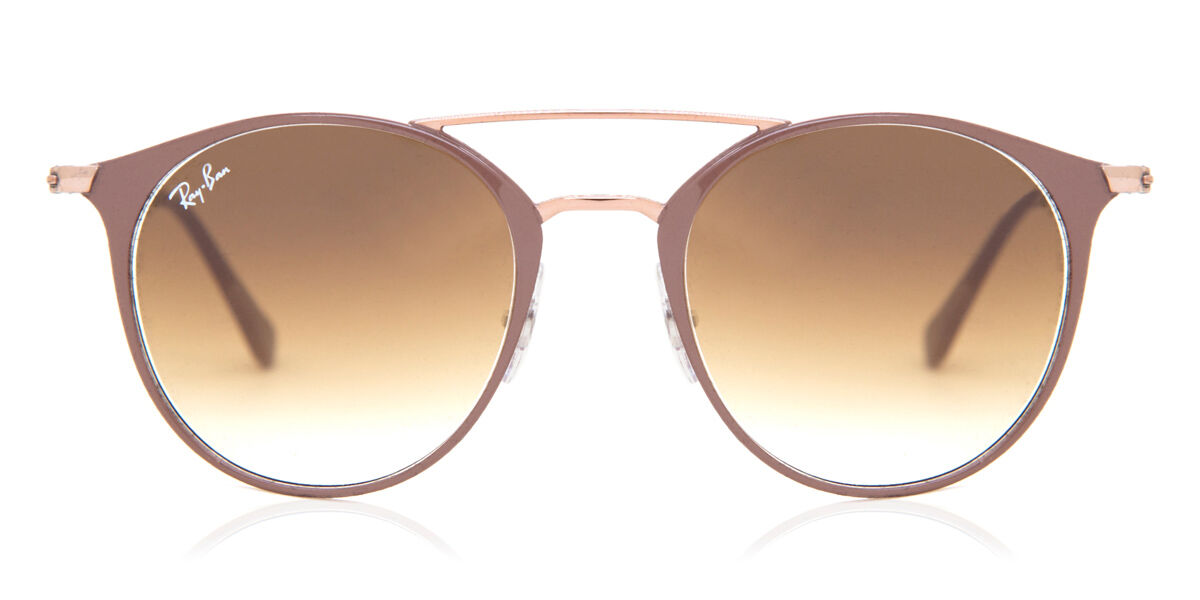 Ray-Ban RB3546 907151 Oval Copper Top On Beige Sunglasses