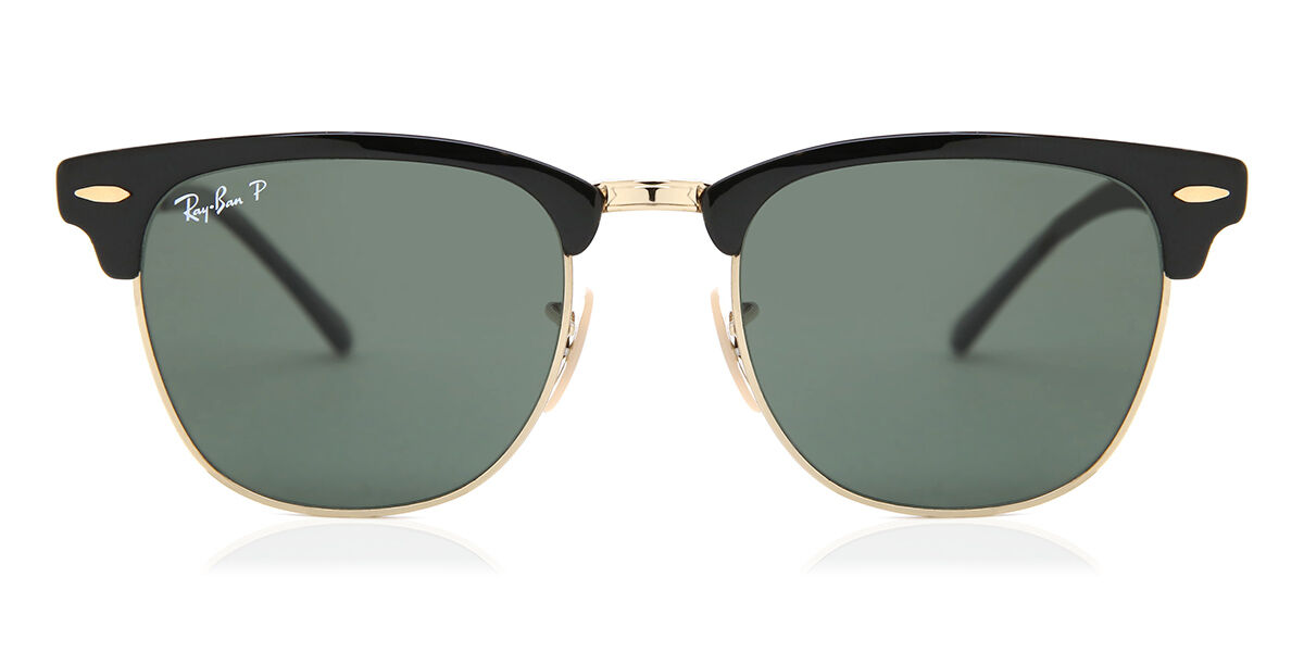 Ray-Ban RB3716 Polarized 187/58 Square Gold/Black Sunglasses