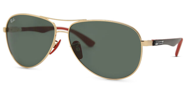 Ray-Ban Scuderia Ferrari Sunglasses RB8313M Gold Frame Brown Gradient Lenses New Ray-Ban RB8313M Scuderia Ferrari Collection Polarized+  main image 4