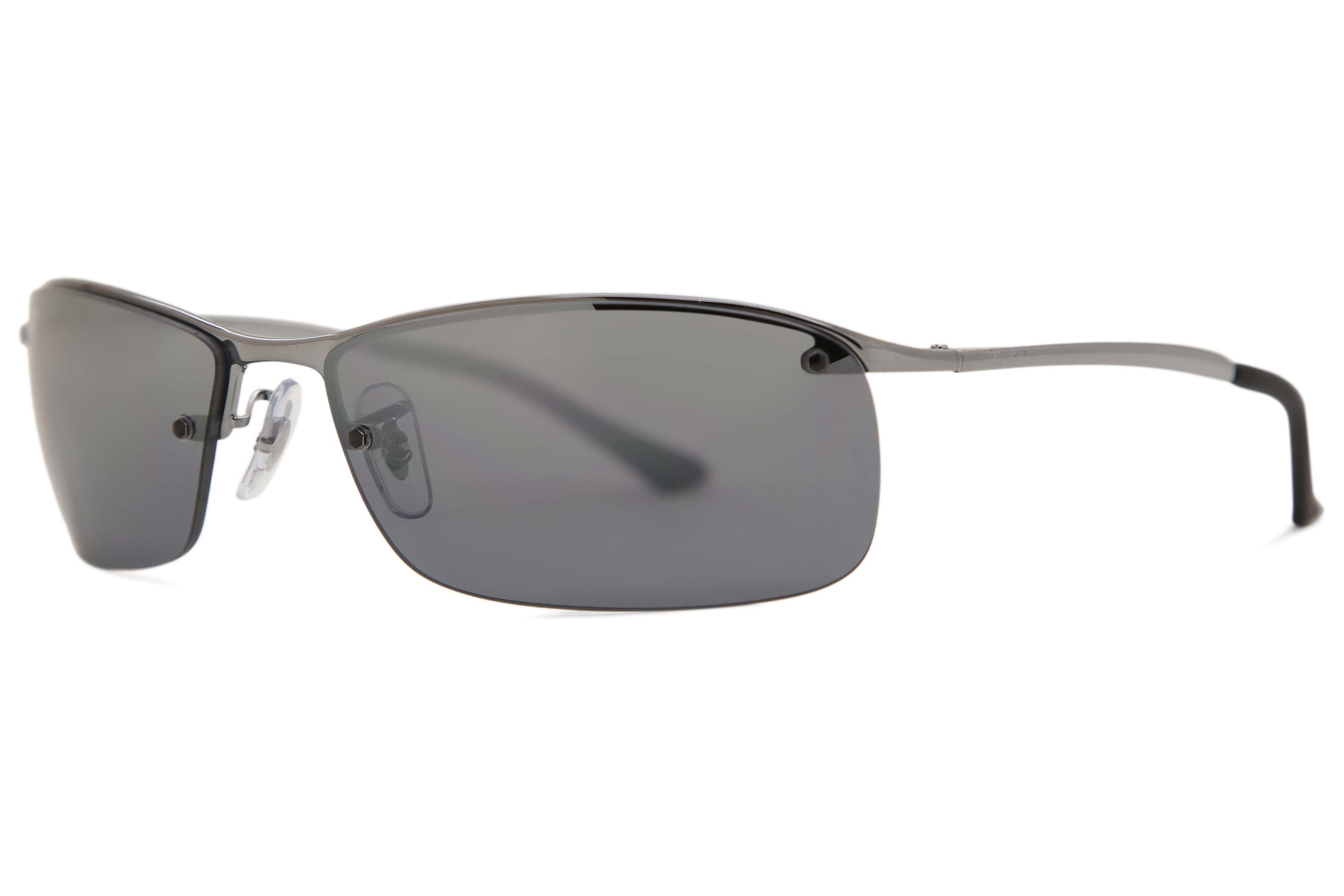 美品 Ray-Ban RB3183 TOPBAR 004/71 ケース付 Ray-Ban RB3183 Top Bar 004/82 Wraparound Gunmetal Sunglasses