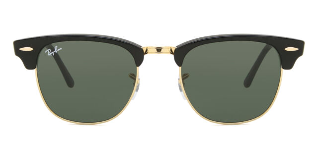 Ray-Ban RB3016-W0365 49[]21 Clubmaster Sunglasses Unisex Ray-Ban Clubmaster Classic M (49 - 21) with Green lenses and  main image 2
