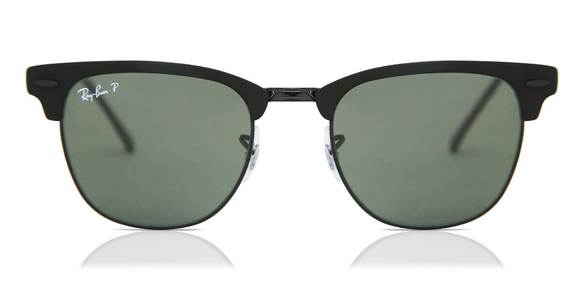 Ray-Ban RB3716 186/58 偏光サングラス ケース付 Ray-Ban RB3716 Clubmaster Metal Polarized 186/58 Square Matte