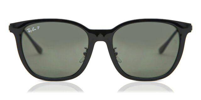 Ray-Ban RB4333D Asian Fit Polarized 601/9A Square Black Sunglasses 