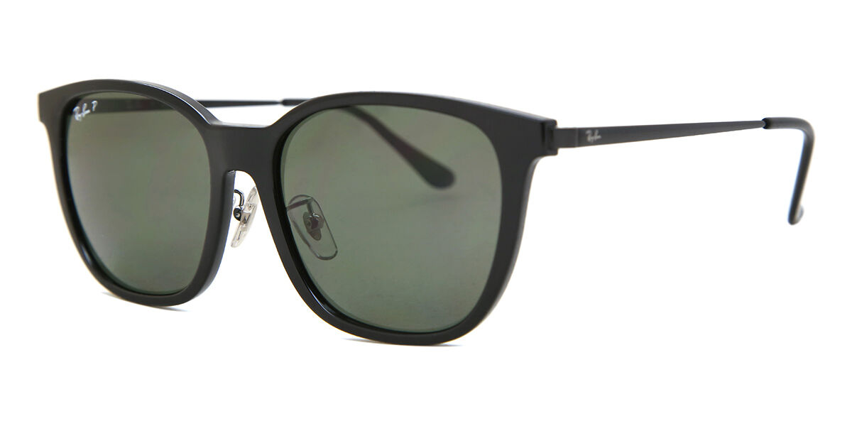 Ray-Ban RB4333D Asian Fit Polarized 601/9A Square Black Sunglasses