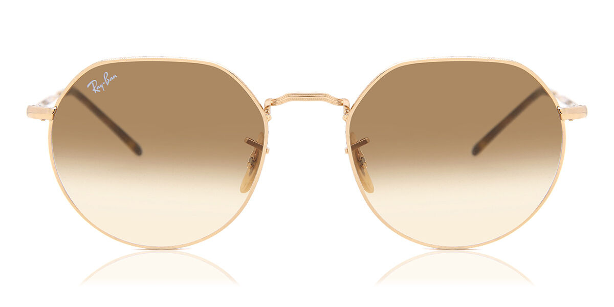 Ray-Ban RB3565 Jack 001/51 Oval Gold Sunglasses | SmartBuyGlasses US