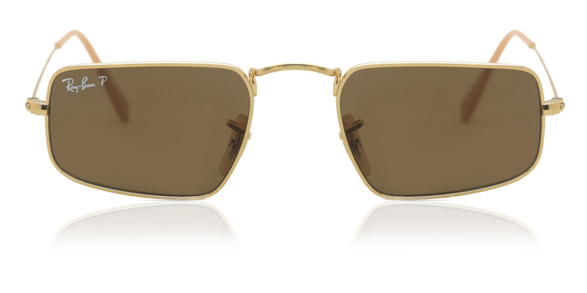 Ray-Ban RB3957 Julie Polarized 919657 Rectangle Gold Sunglasses