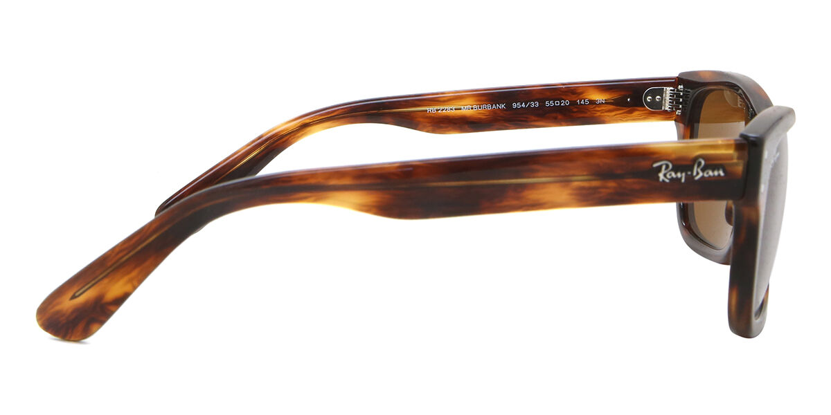 Ray-Ban RB2283 Mr Burbank 954/33 Square Striped Havana Sunglasses