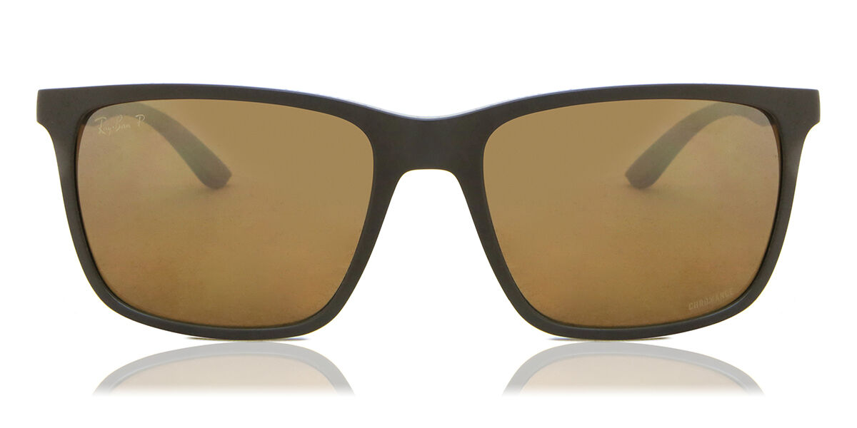 Ray-Ban RB4385 6124A3 Rectangle Brown Sunglasses | SmartBuyGlasses US